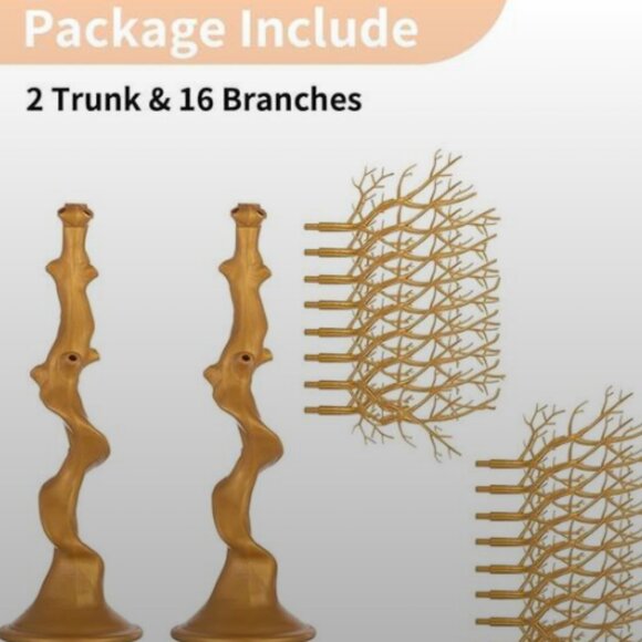 Set of 2 Gold Christmas Trees Branch Artificial Manzanita Tree - Picture 5 of 9